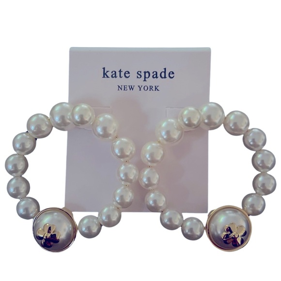 KATE SPADE • Pearls on Pearls Hoop Drop Earrings - Picture 8 of 8